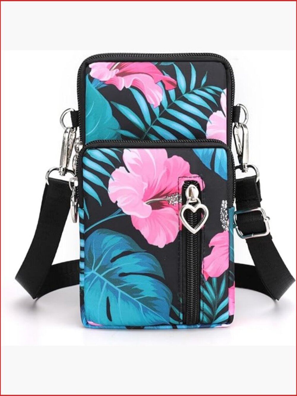 Small Crossbody Bag for Women - Mini Phone Purse with Detachable Strap - Nylon